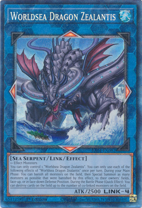 Worldsea Dragon Zealantis (PCR) - RA04-EN082 - Prismatic Collector's Rare - 1st Edition