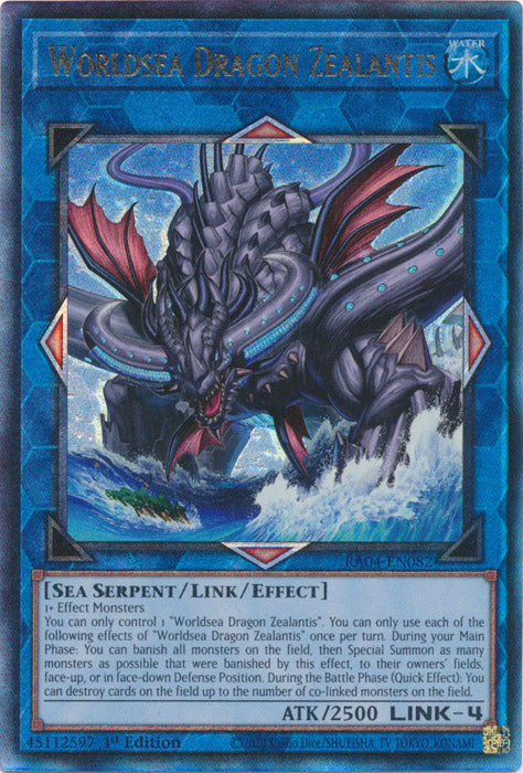 Worldsea Dragon Zealantis (PUR) - RA04-EN082 - Prismatic Ultimate Rare - 1st Edition