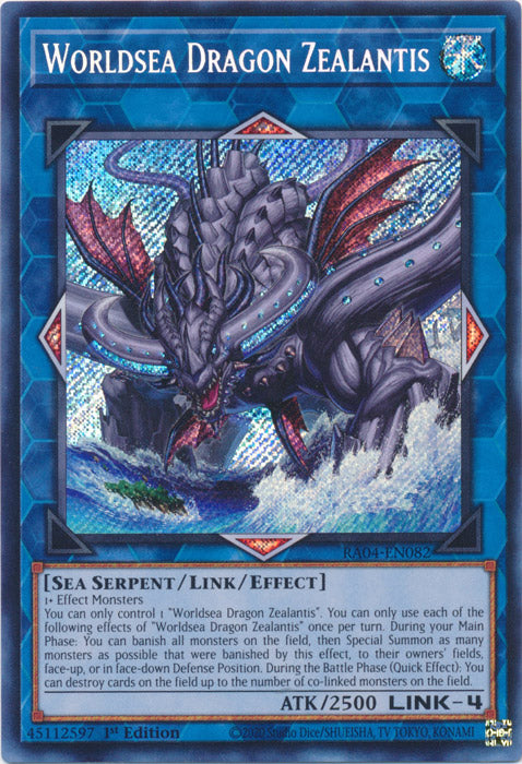 Worldsea Dragon Zealantis (Secret Rare) - RA04-EN082 - Secret Rare - 1st Edition
