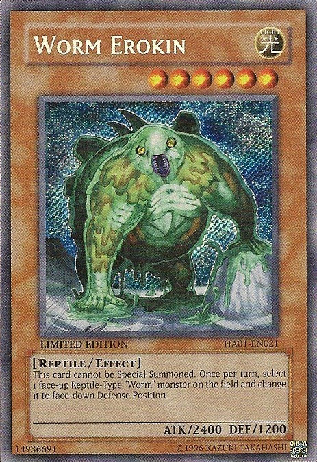 Worm Erokin - HA01-EN021 - Secret Rare - Limited Edition available at 401 Games Canada