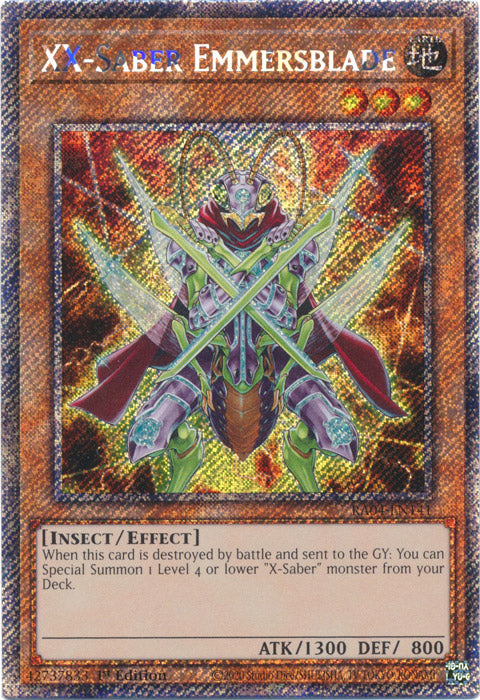 XX-Saber Emmersblade (Platinum Secret Rare) - RA04-EN141 - Platinum Secret Rare - 1st Edition