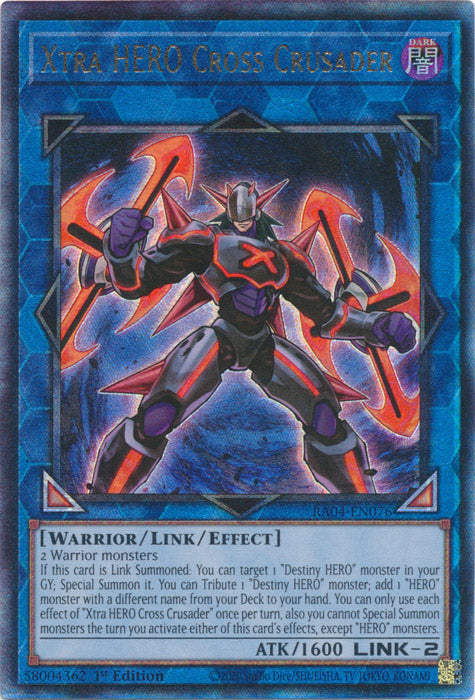 Xtra HERO Cross Crusader (PUR) - RA04-EN076 - Prismatic Ultimate Rare - 1st Edition