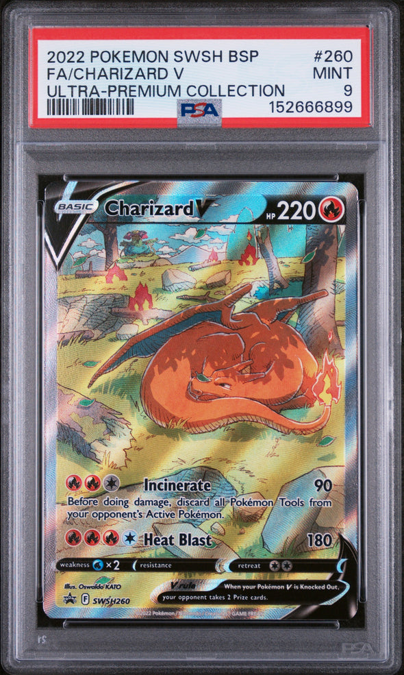 CHARIZARD V (260) - POKEMON SWSH BLACK STAR PROMO - ULTRA-PREMIUM COLLECTION - FULL ART - MINT 9