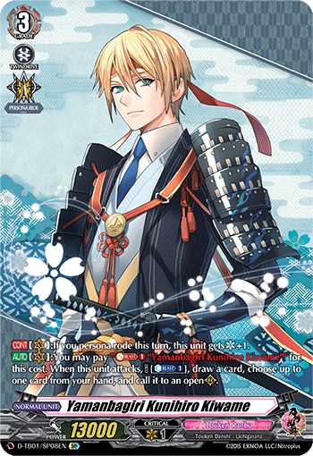 Yamanbagiri Kunihiro Kiwame - D-TB01/SP08 - SP available at 401 Games Canada