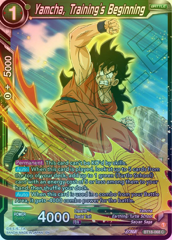 Yamcha, Training's Beginning - BT18-068 - Common (Foil) available at 401 Games Canada