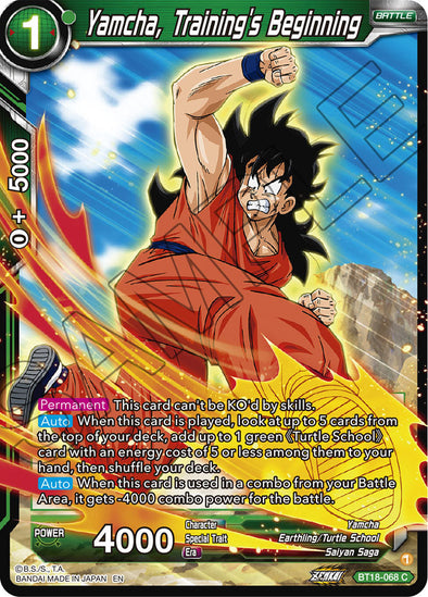 Yamcha, Training's Beginning - BT18-068 - Common available at 401 Games Canada