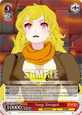 Yang: Enraged - RWBY/WX03-ET11 - Trial Deck available at 401 Games Canada