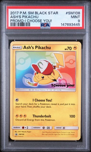 Ash's Pikachu (SM108) - Pokemon the Movie I Choose You! - Promo - Mint 9