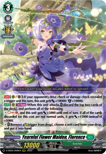 Yearnful Flower Maiden, Florence - D-SS05/009 - Triple Rare available at 401 Games Canada