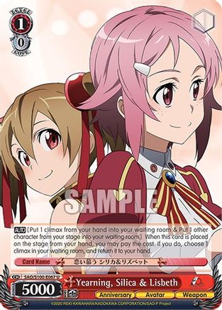 Yearning, Silica & Lisbeth - SAO/S100-E067 - Uncommon available at 401 Games Canada