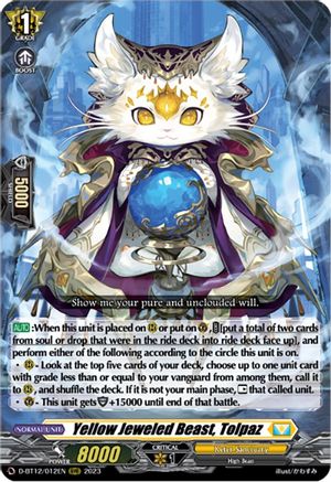 Yellow Jeweled Beast, Tolpaz - D-BT12/012EN - Triple Rare available at 401 Games Canada
