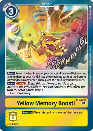 Yellow Memory Boost! - P-037 - Promo available at 401 Games Canada