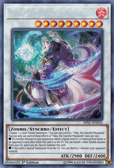 Yoko, the Graceful Mayakashi - HISU-EN035 - Secret Rare - 1st Edition available at 401 Games Canada