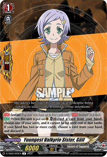 Youngest Valkyrie Sister, Goll - D-TB02/029 - Rare available at 401 Games Canada