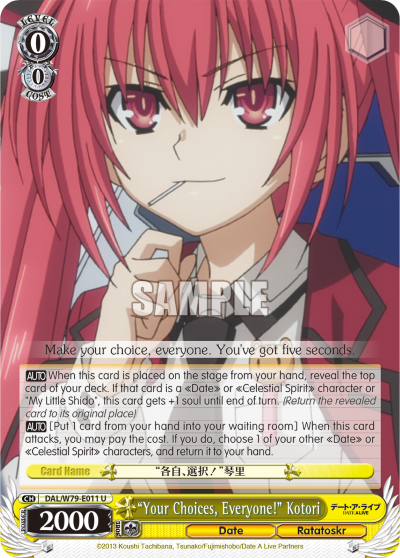 "Your Choices, Everyone!" Kotori - DAL/W79-E011 - Uncommon available at 401 Games Canada