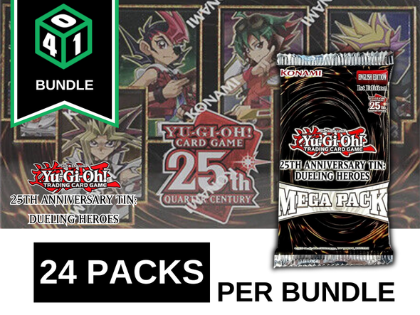 Yugioh - 25th Anniversary Tin: Dueling Heroes Booster Pack - 24 Pack Bundle