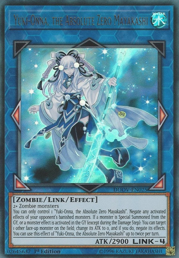 Yuki-Onna, the Absolute Zero Mayakashi - DUOV-EN025 - Ultra Rare - 1st Edition available at 401 Games Canada