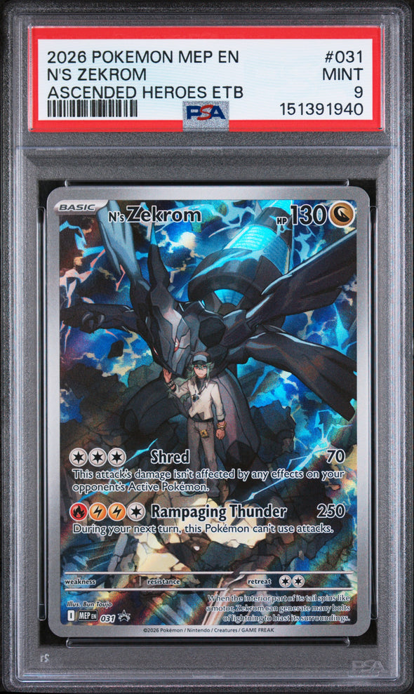 N'S ZEKROM (031) - POKEMON MEP EN-ME BLACK STAR PROMO - ASCENDED HEROES ETB - MINT 9