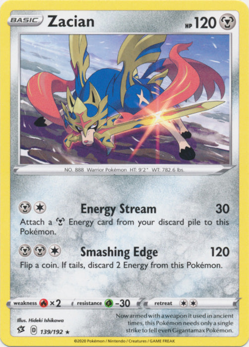 Zacian - 139/192 - Rare available at 401 Games Canada