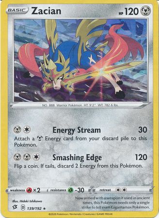 Zacian - 139/192 - Shattered Holo Rare - Theme Deck Exclusive available at 401 Games Canada