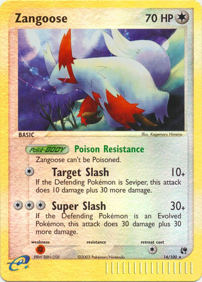 Zangoose - 14/100 - Holo Rare - Reverse Holo available at 401 Games Canada