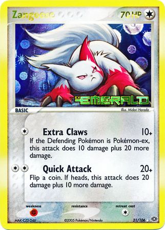 Zangoose - 21/106 - Rare - Reverse Holo available at 401 Games Canada