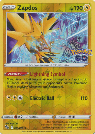 Zapdos - 029/078 - Holo Rare - Reverse Holo available at 401 Games Canada