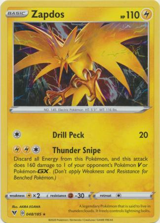 Zapdos - 048/185 - Alternate Holo - Promo available at 401 Games Canada