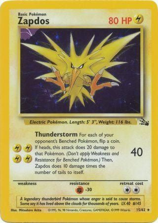 Zapdos - 15/62 - Holo - Unlimited available at 401 Games Canada