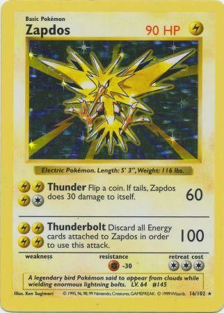 Zapdos - 16/102 - Holo - Shadowless available at 401 Games Canada