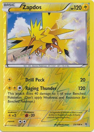 Zapdos - 23/108 - Rare - Reverse Holo available at 401 Games Canada