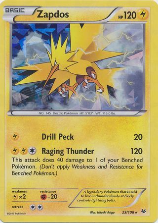 Zapdos - 23/108 - Shattered Holo Rare - Theme Deck Exclusive available at 401 Games Canada