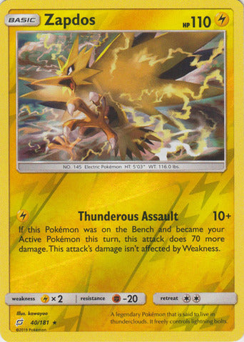 Zapdos - 40/181 - Holo Rare - Reverse Holo available at 401 Games Canada