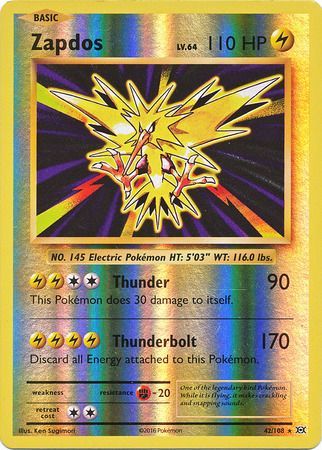 Zapdos - 42/108 - Holo Rare - Reverse Holo available at 401 Games Canada