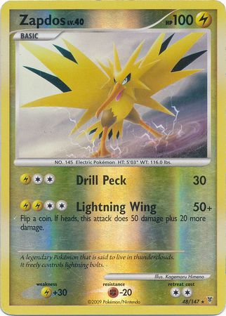 Zapdos - 48/147 - Rare - Reverse Holo available at 401 Games Canada