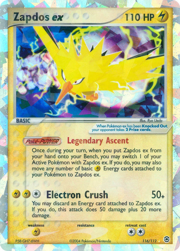 Zapdos ex - 116/112 - Ultra Rare available at 401 Games Canada