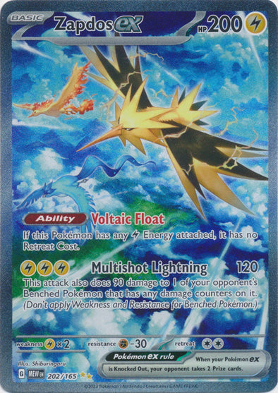 Zapdos ex - 202/165 - Special Illustration Rare available at 401 Games Canada