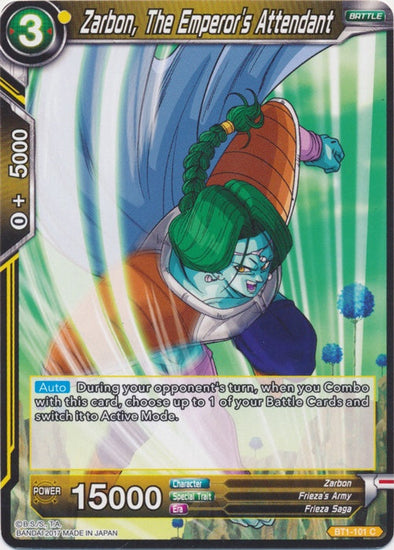 Zarbon, The Emperor's Attendant - BT1-101 - Common available at 401 Games Canada