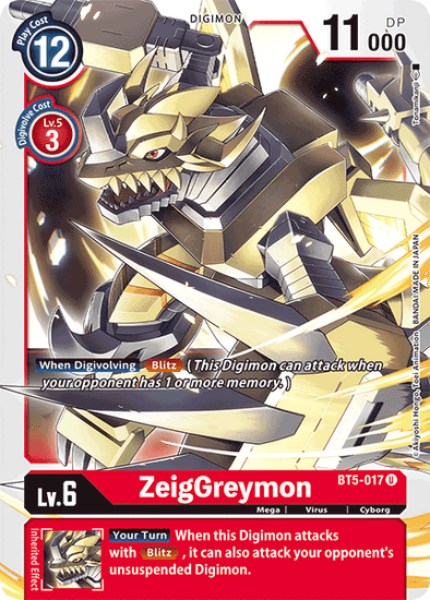 ZeigGreymon - BT5-017 - Uncommon available at 401 Games Canada