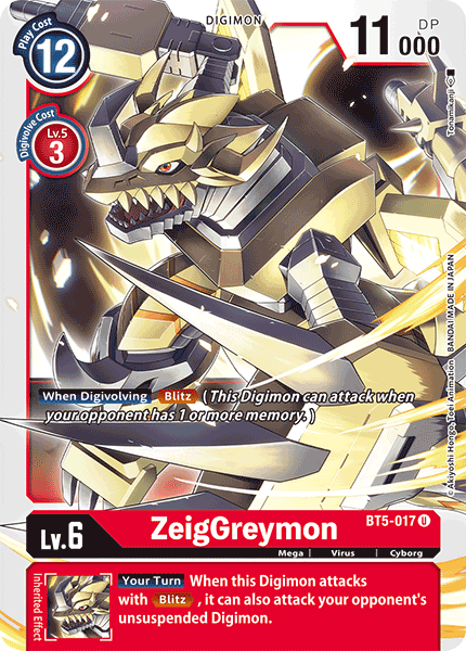 ZeigGreymon - BT5-017 - Uncommon available at 401 Games Canada