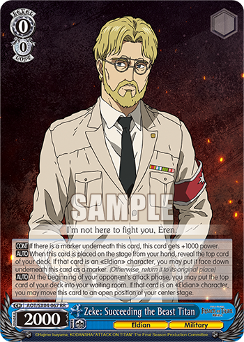 Zeke: Succeeding the Beast Titan - AOT/SX04-E067 - Double Rare available at 401 Games Canada