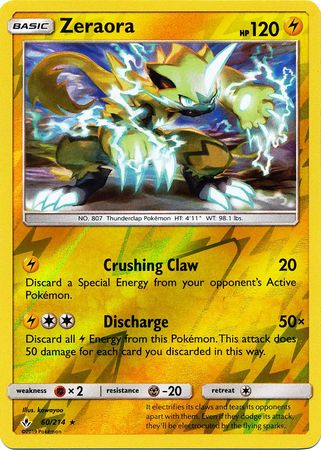 Zeraora - 60/214 - Rare - Reverse Holo available at 401 Games Canada