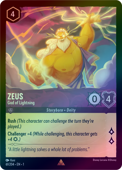 Zeus (God of Lightning) - 61/204 - Rare (Foil) available at 401 Games Canada