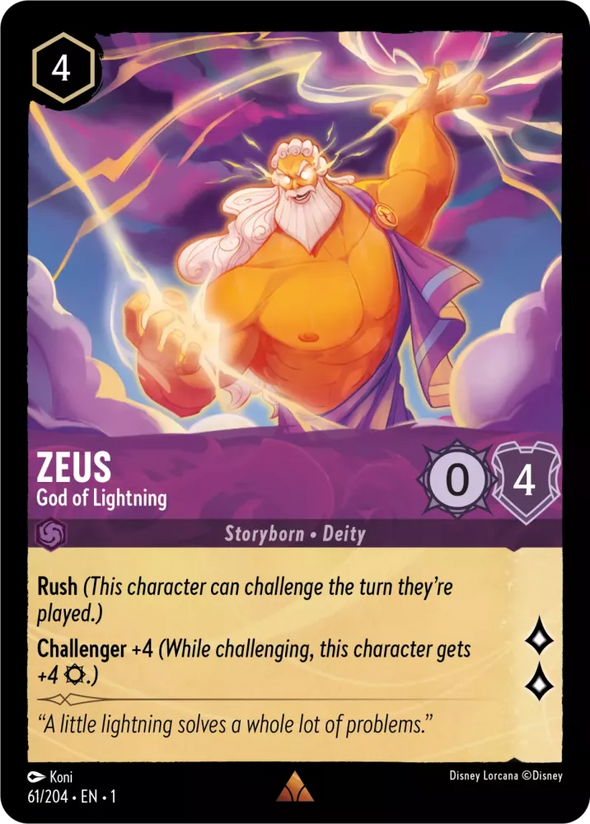 Zeus (God of Lightning) - 61/204 - Rare available at 401 Games Canada