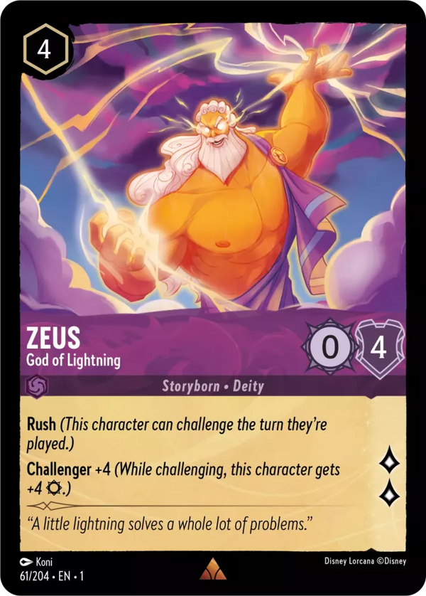 Zeus (God of Lightning) - 61/204 - Rare available at 401 Games Canada