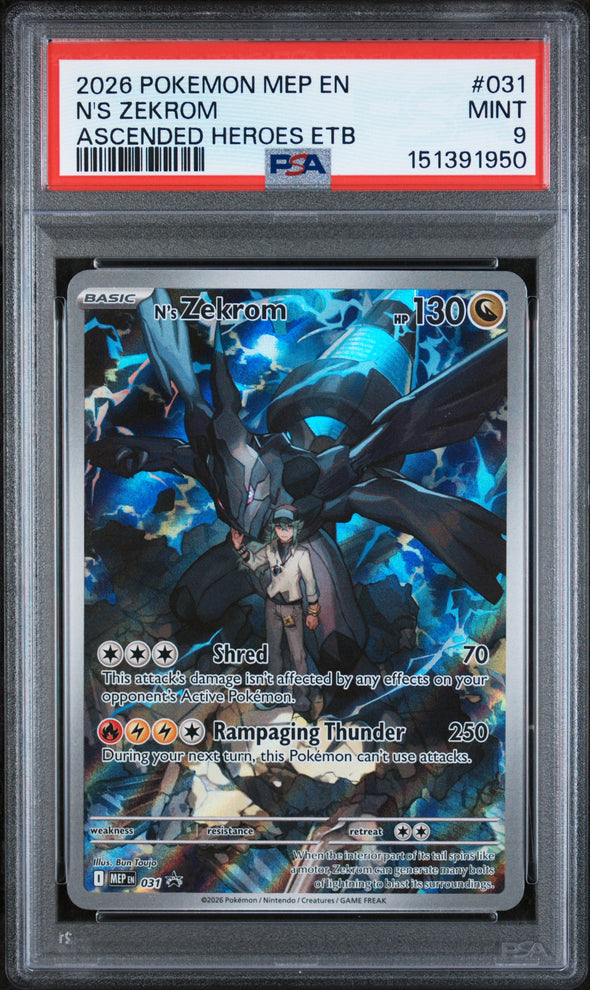 N'S ZEKROM (031) - POKEMON MEP EN-ME BLACK STAR PROMO - ASCENDED HEROES ETB - MINT 9