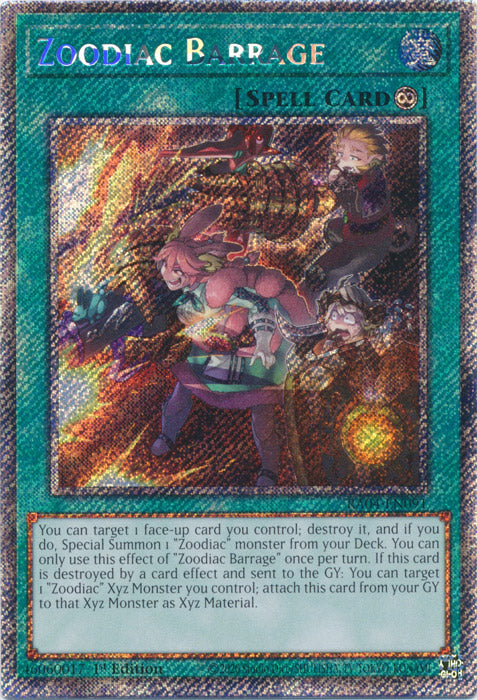 Zoodiac Barrage (Platinum Secret Rare) - RA04-EN091 - Platinum Secret Rare - 1st Edition