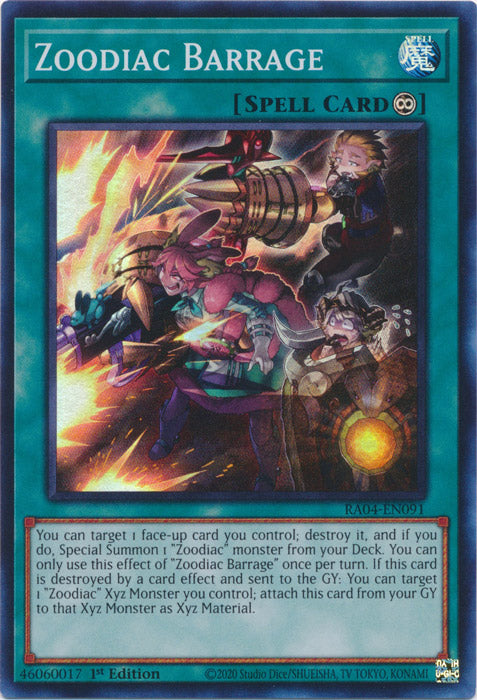 Zoodiac Barrage - RA04-EN091 - Super Rare - 1st Edition