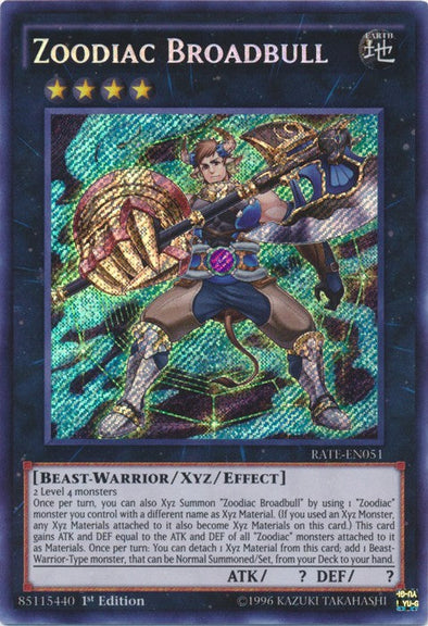 Zoodiac Broadbull - RATE-EN051 - Secret Rare - 1st Edition available at 401 Games Canada