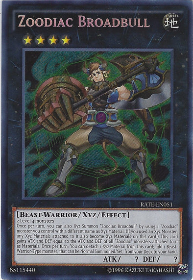 Zoodiac Broadbull - RATE-EN051 - Secret Rare - Unlimited available at 401 Games Canada